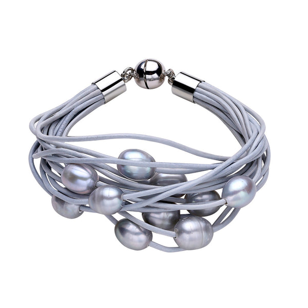 Straps & Pearls Bracelet